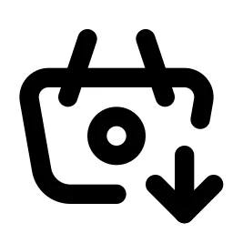 Basket Down Line Icon