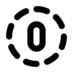Circle Dashed Letter O Line Icon