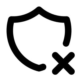 Shield X Line Icon
