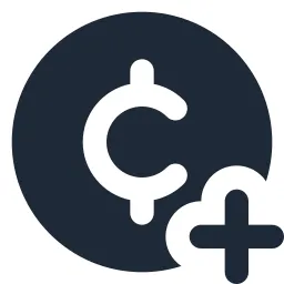 Cent Circle Plus Solid Icon