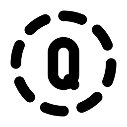 Circle Dashed Letter Q Line Icon