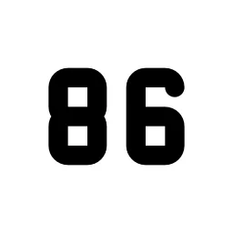 Number 86 Small Line Icon