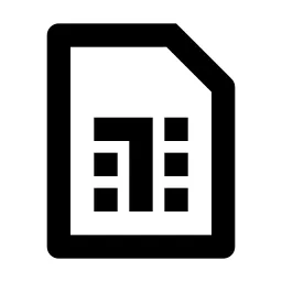 Sim Card 2 Line Icon