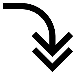 Curve Double Arrow Down Icon