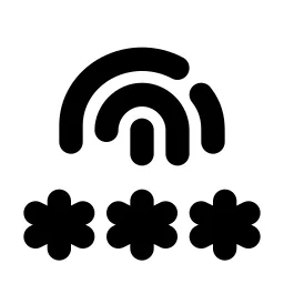 Password Fingerprint Line Icon