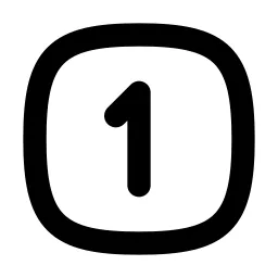 Square Rounded Number 1 Line Icon