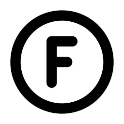 Circle Letter F Line Icon