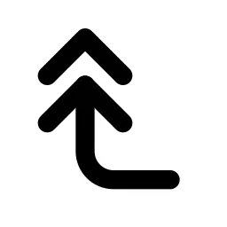 Corner Left Up Double Line Icon