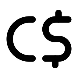 Currency Dollar Canadian Line Icon