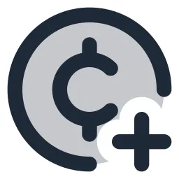 Cent Circle Plus Duotone Icon