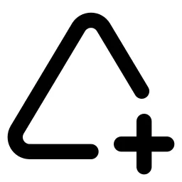 Triangle Plus 2 Line Icon