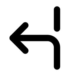 Arrow Ramp Left 3 Line Icon