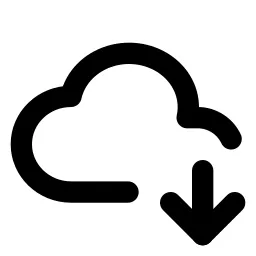 Cloud Down Line Icon