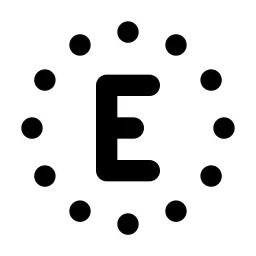 Circle Dotted Letter E Line Icon
