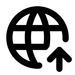 World Up Line Icon