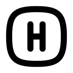 Square Rounded Letter H Line Icon