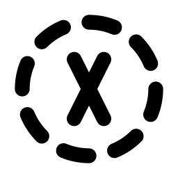 Circle Dashed Letter X Line Icon