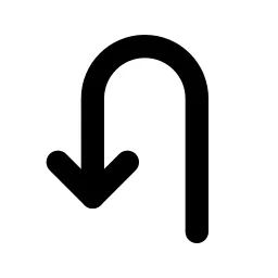 U Turn Left Line Icon