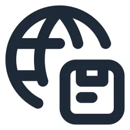 Globe Package Line Icon