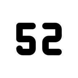 Number 52 Small Line Icon
