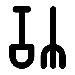 Shovel Pitchforks Line Icon
