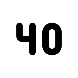 Number 40 Small Line Icon