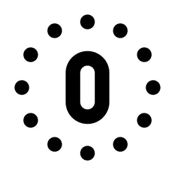 Circle Dotted Letter O Line Icon