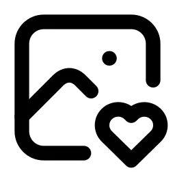 Photo Heart Line Icon