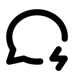 Message Circle Bolt Line Icon