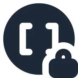 Braces Lock Circle Solid Icon