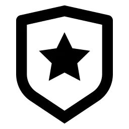 Shield Star Line Icon