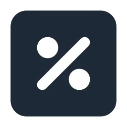 Percent Box Solid Icon