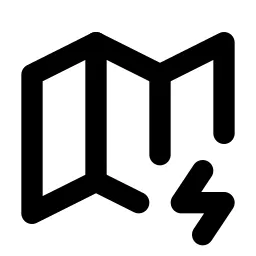 Map Bolt Line Icon