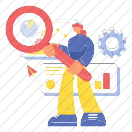 Person Searching Data with Magnifying Glass