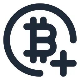 Bitcoin Circle Plus Line Icon