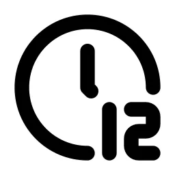 Clock 12 Line Icon