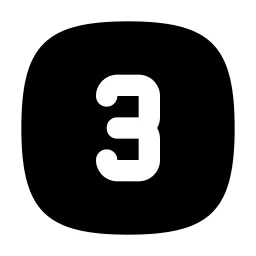Square Rounded Number 3 Icon
