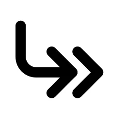 Corner Down Right Double Line Icon