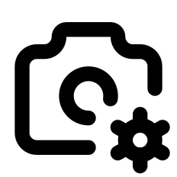 Camera Cog Line Icon