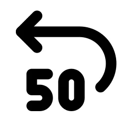 Rewind Backward 50 Line Icon