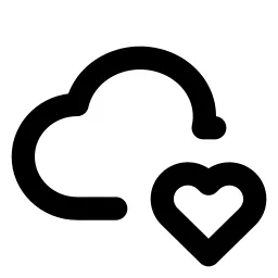 Cloud Heart Line Icon