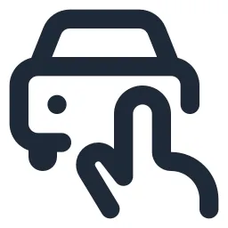Hand Pointer Car Line Icon
