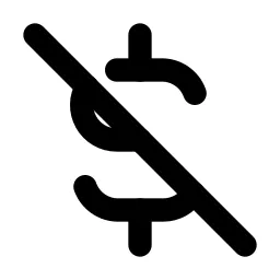 Currency Dollar Off Line Icon