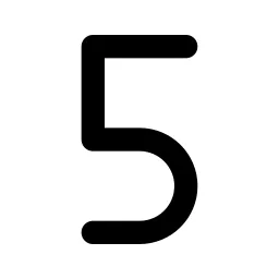 Number 5 Line Icon