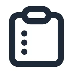 Clipboard Bullets Line Icon