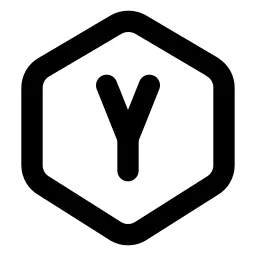 Hexagon Letter Y Line Icon