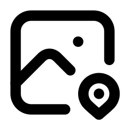 Photo Pin Line Icon