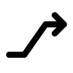Trending Up 2 Line Icon