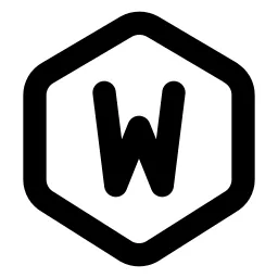 Hexagon Letter W Line Icon