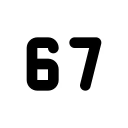 Number 67 Small Line Icon